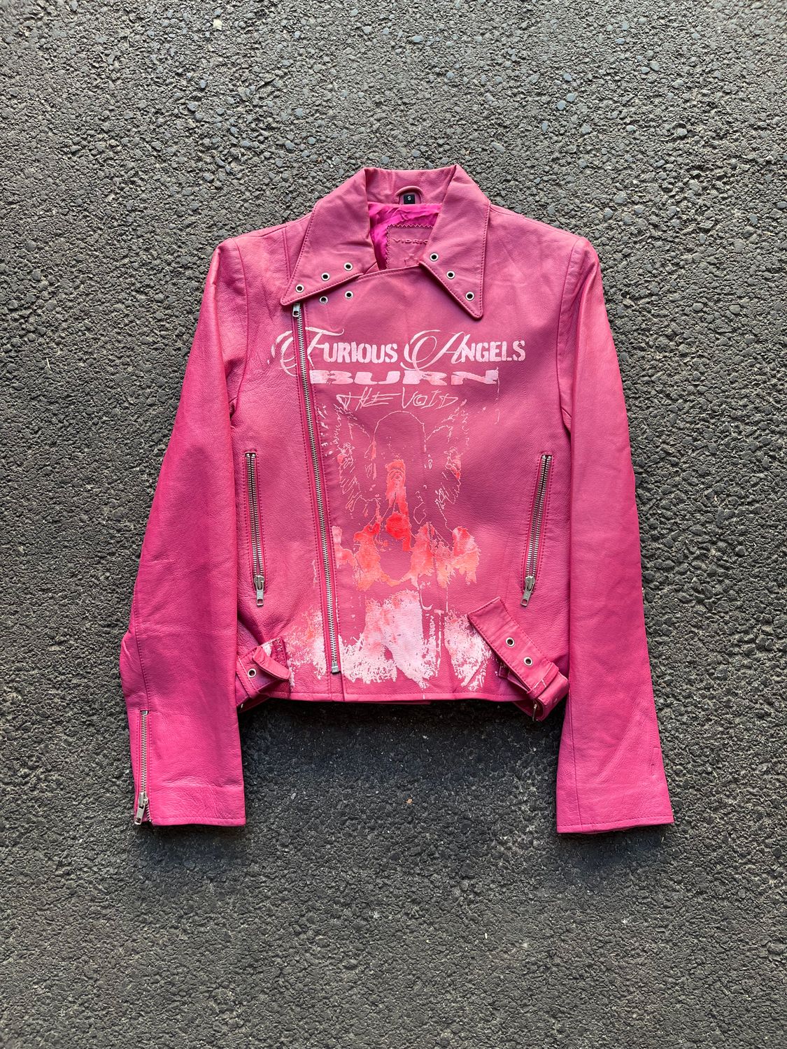 Pink Leather Jacket «FURIOUS ANGELS»
