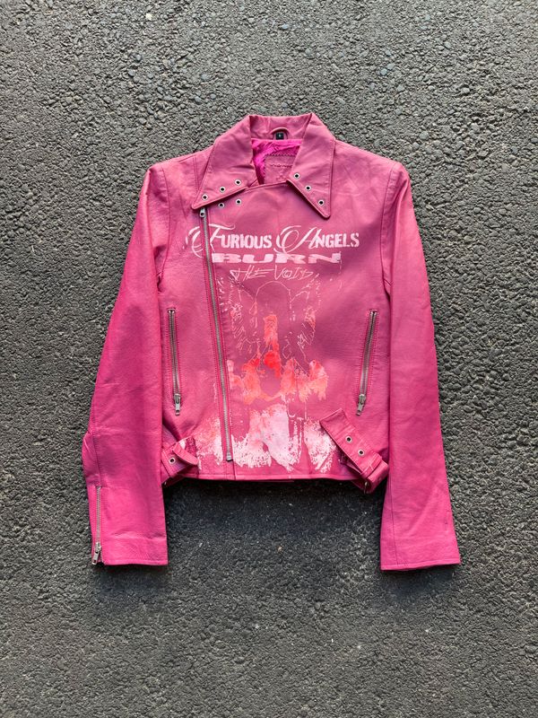 Pink Leather Jacket «FURIOUS ANGELS»
