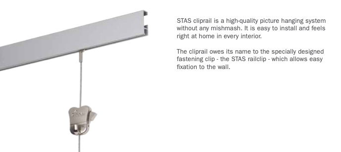 2m White Stas Clip Rail (up to 20kg)