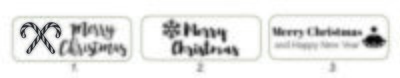 Merry Christmas Stamp (Red/Blue/Green or Black text) 38 x 14mm