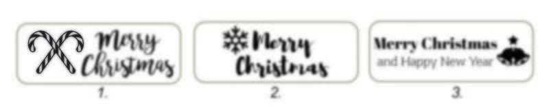 Merry Christmas Stamp (Red/Blue/Green or Black text) 38 x 14mm