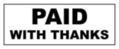 Paid with thanks stamp (Red/Blue or Black)