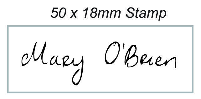 Signature Stamp (Red/Blue or Black text) 18/50 mm