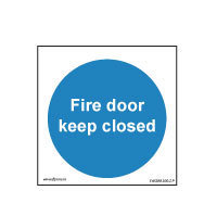 100 x 100mm Fire door keep closed sticker