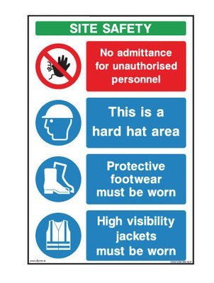400 x 800mm Site safety notice sign