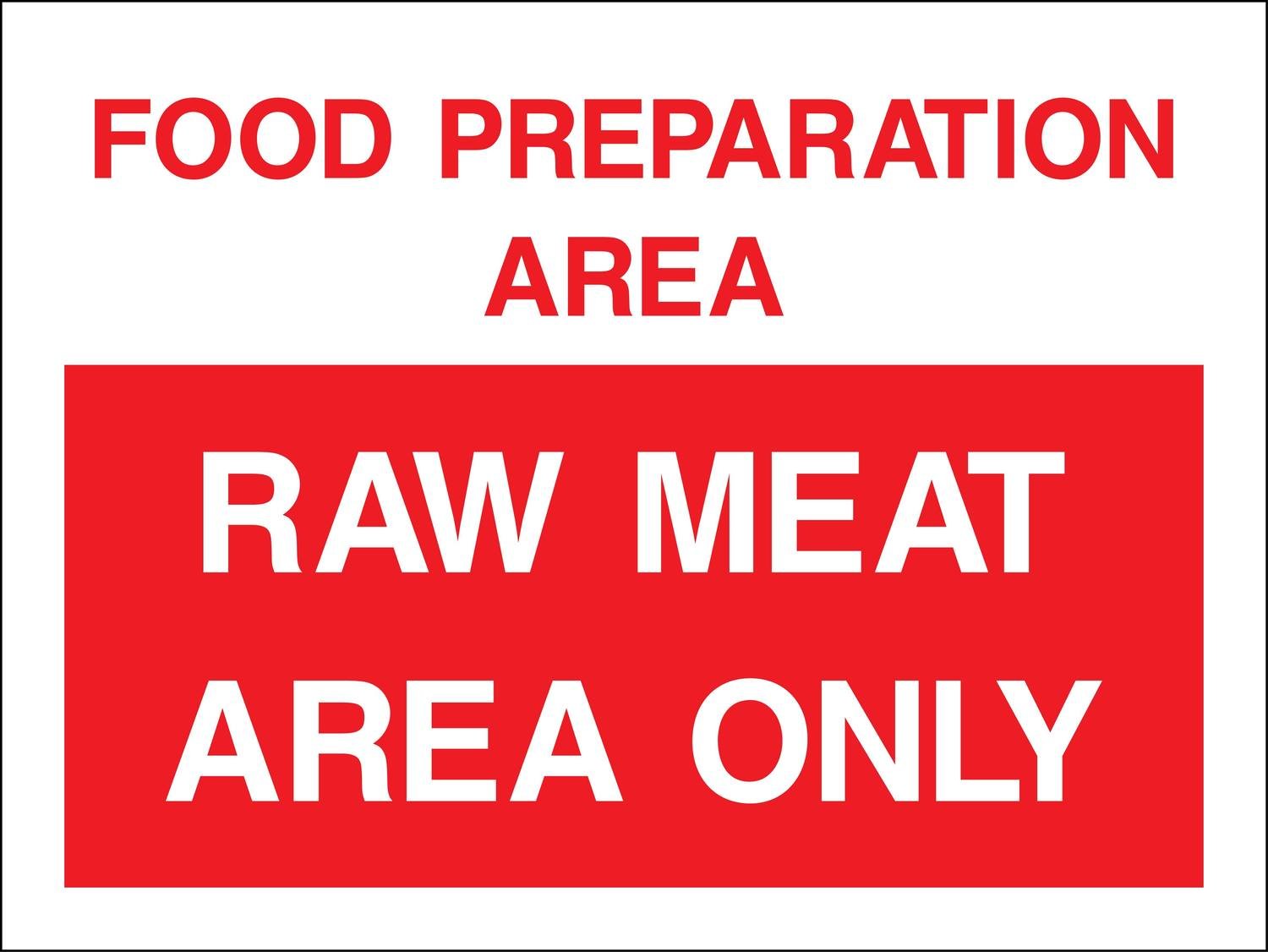 400 x 300mm Food preparation area sign