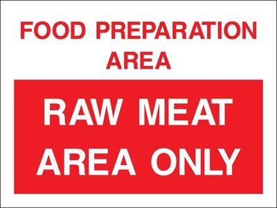 400 x 300mm Food preparation area sign