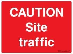 600 x 400mm Caution site traffic sign