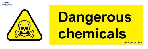 300 x 100mm Dangerous chemicals sign