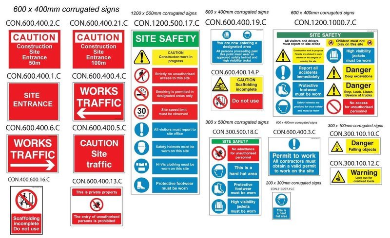 Construction safety sign pack