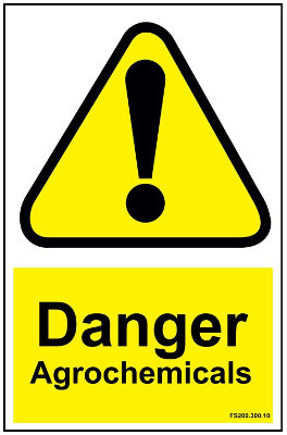 200 x 300mm Danger agrochemicals sign