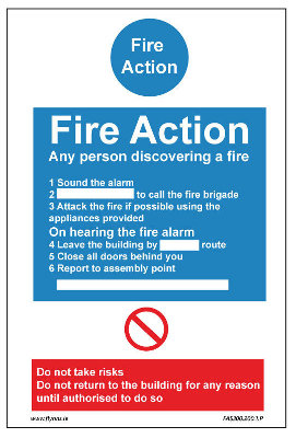300 x 400mm Fire action sign
