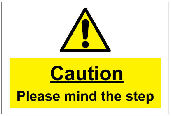 300 x 200mm Caution please mind the step sign