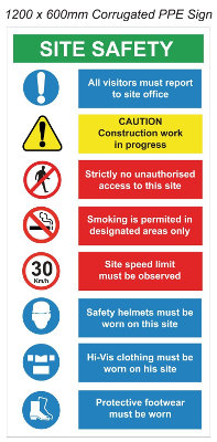 500 x1200mm Site safety notice sign