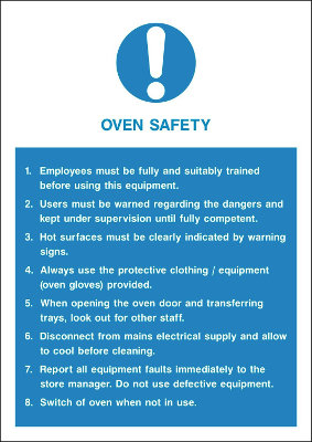 200 x 300mm Oven safety guide sign