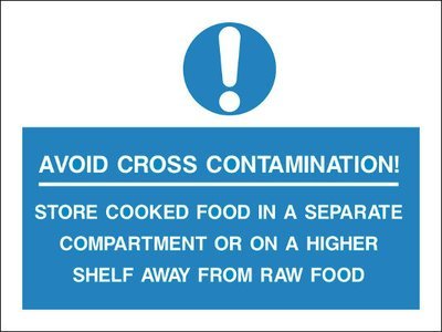 400 x 300mm Avoid cross contamination sign