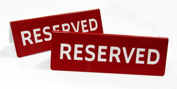 5 of Reserved Table stands 150 x 50mm