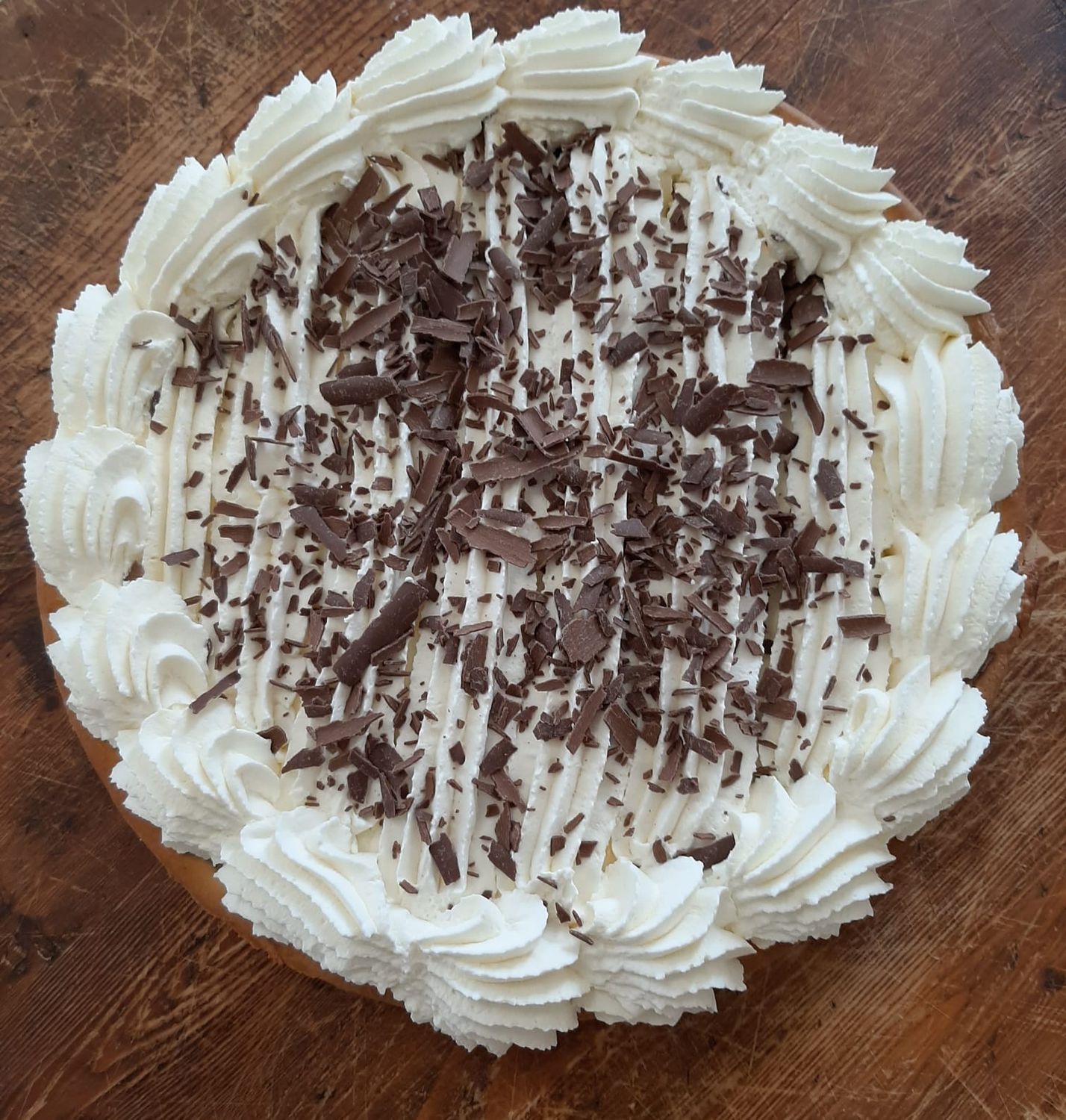Rijstevlaai met slagroom