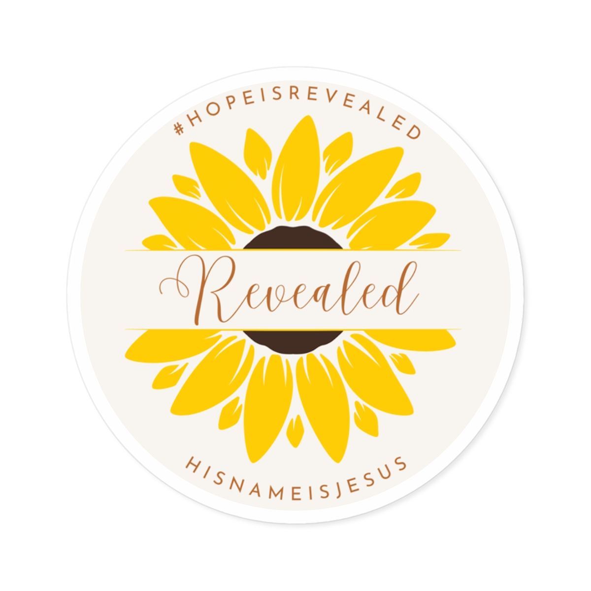 Revealed Book Series | Sunflower | Christian Inspirational Round Stickers | Revealed Book Series | Hope-Themed Decor | Faith-Based Gifts