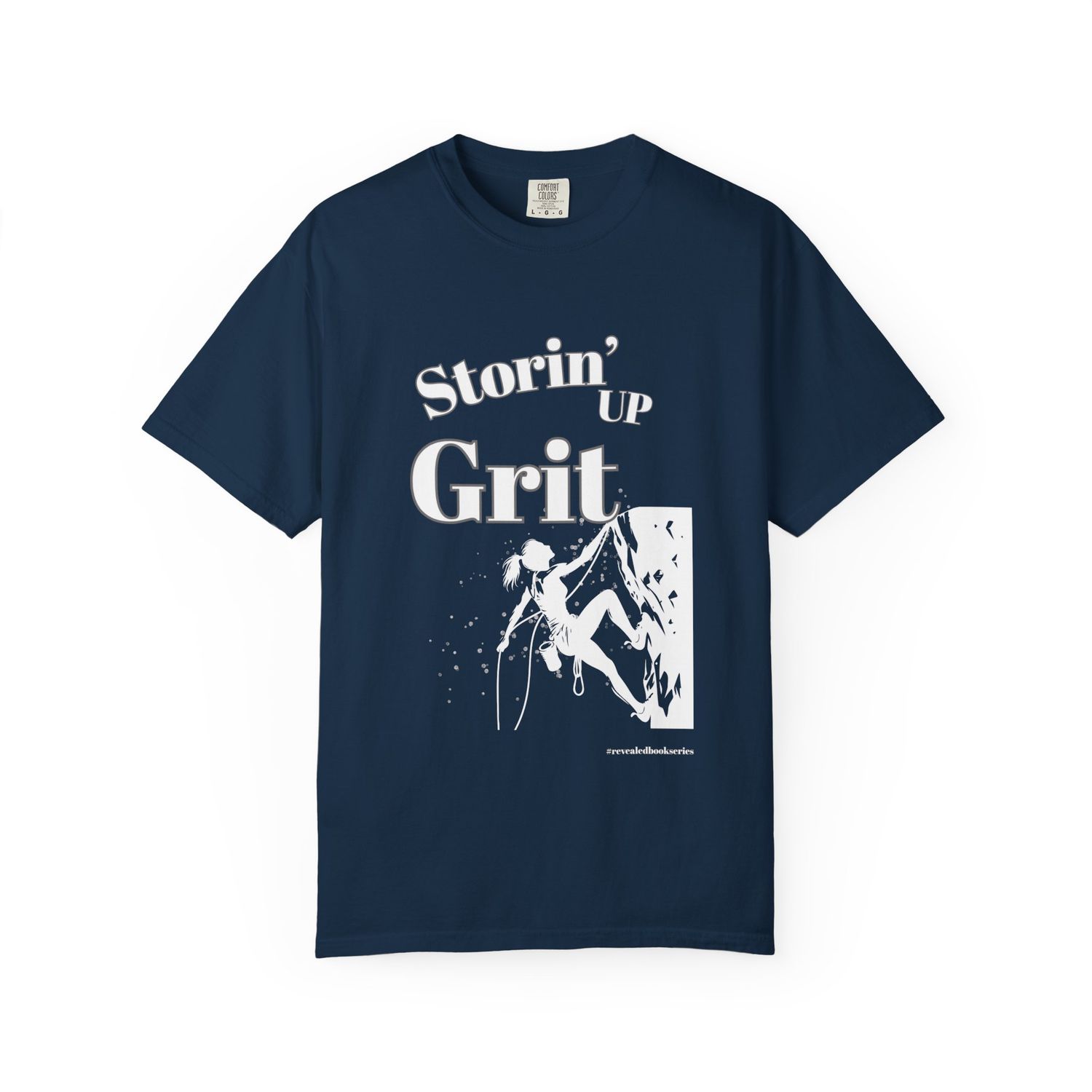 Revealed Unisex Grit Climbing T-shirt | Adventure Apparel | Outdoor Enthusiast Gift | Motivational Gear | Rock Climbing Shirt | Sporty Style, Colors: True Navy