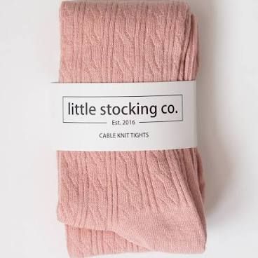 Cable Knit Tights, Color: Blush, Size: 0-6M
