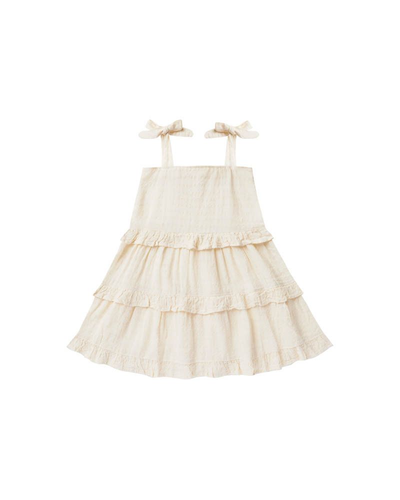 Ruffle Swing Dress, Color: Ivory, Size: XS