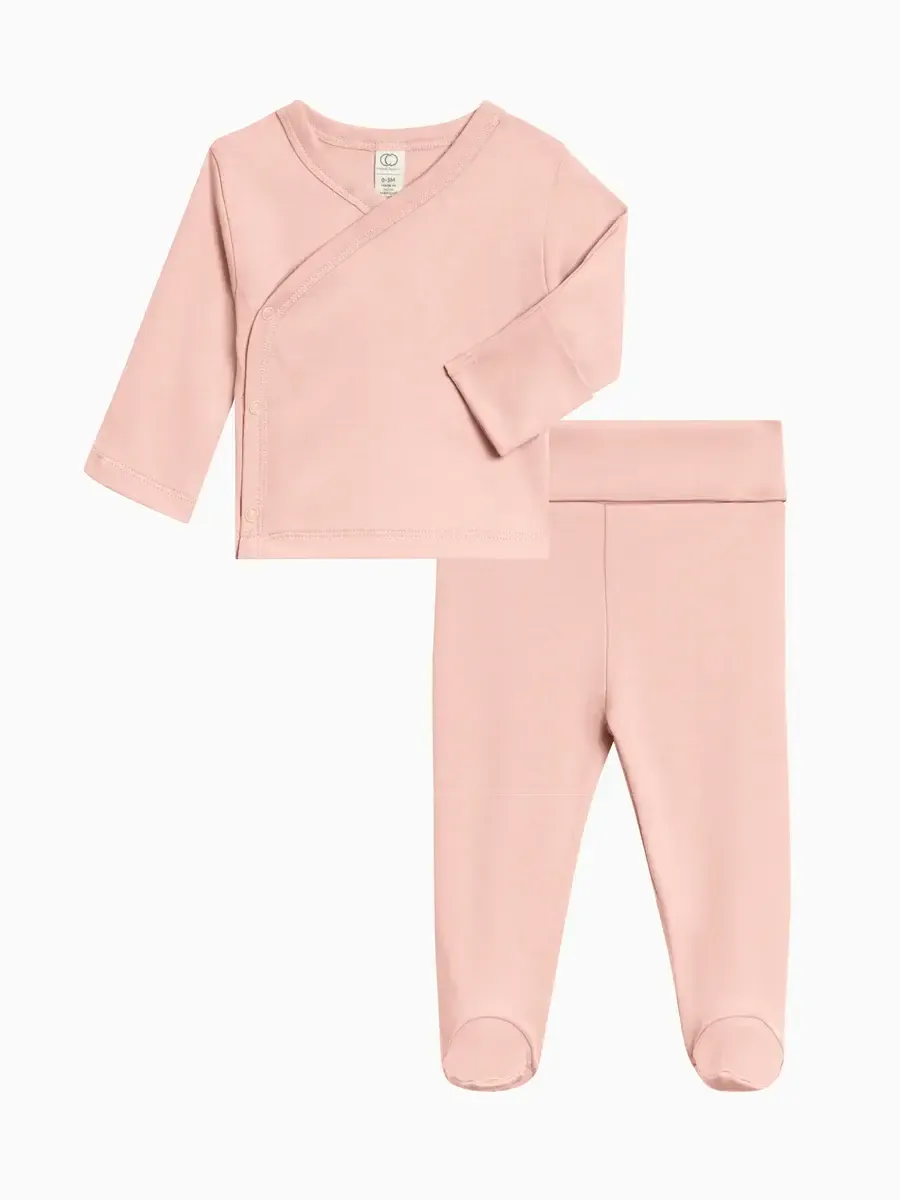Organic Riley 2 Piece Kimono Wrap Top + Pant Set