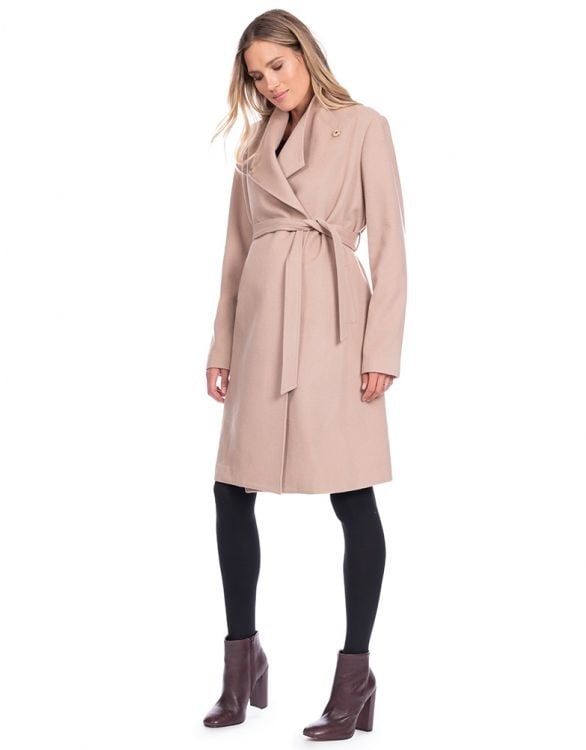 Merino Wool Wrap Coat Camel Size 12