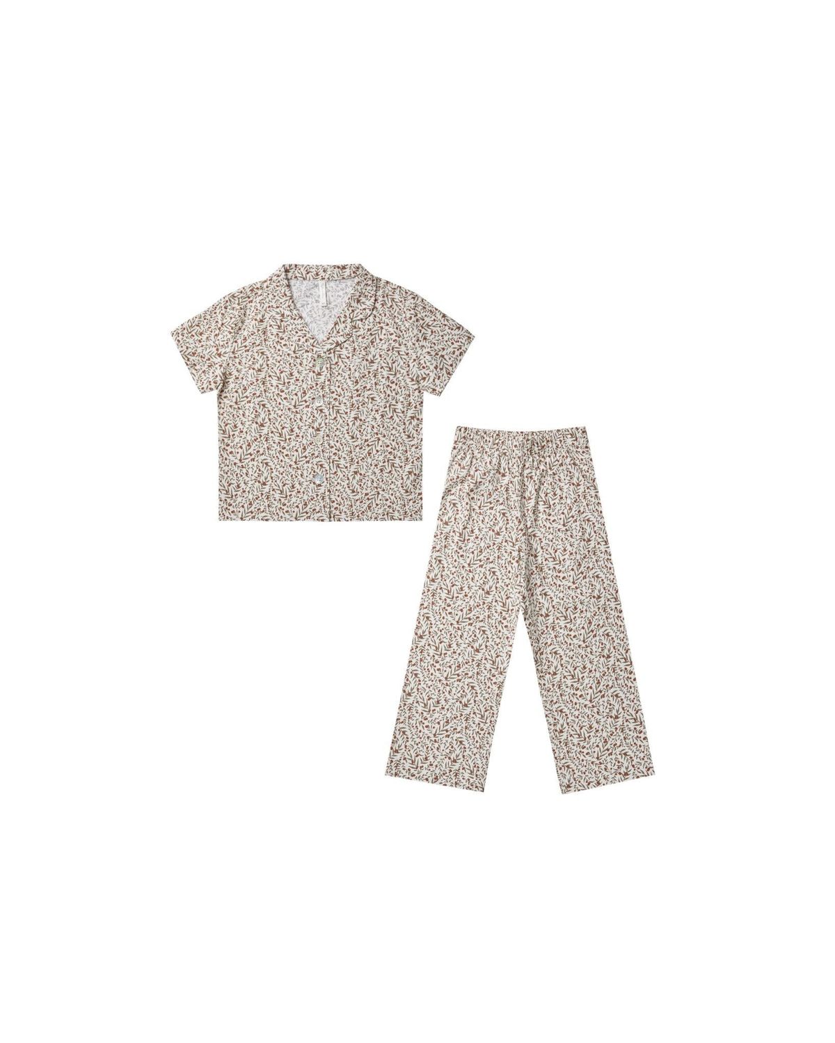Cropped Pajama Set, Color: Holly Vines, Size: XS