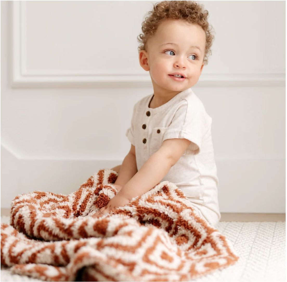 Double Layer Bamboni Receiving Blanket, Color: Khmer, Size: 30x40