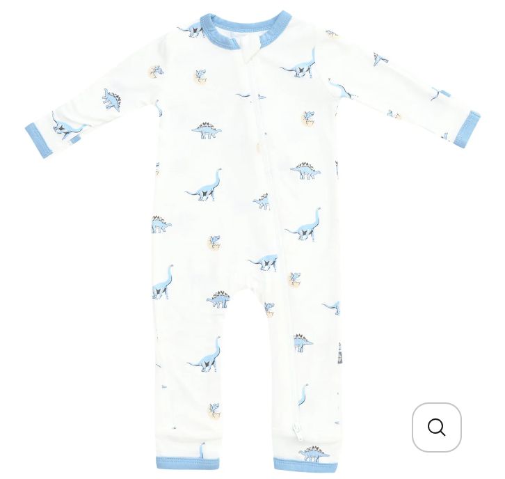 Zippered Romper, Color: Jurassic, Size: NB