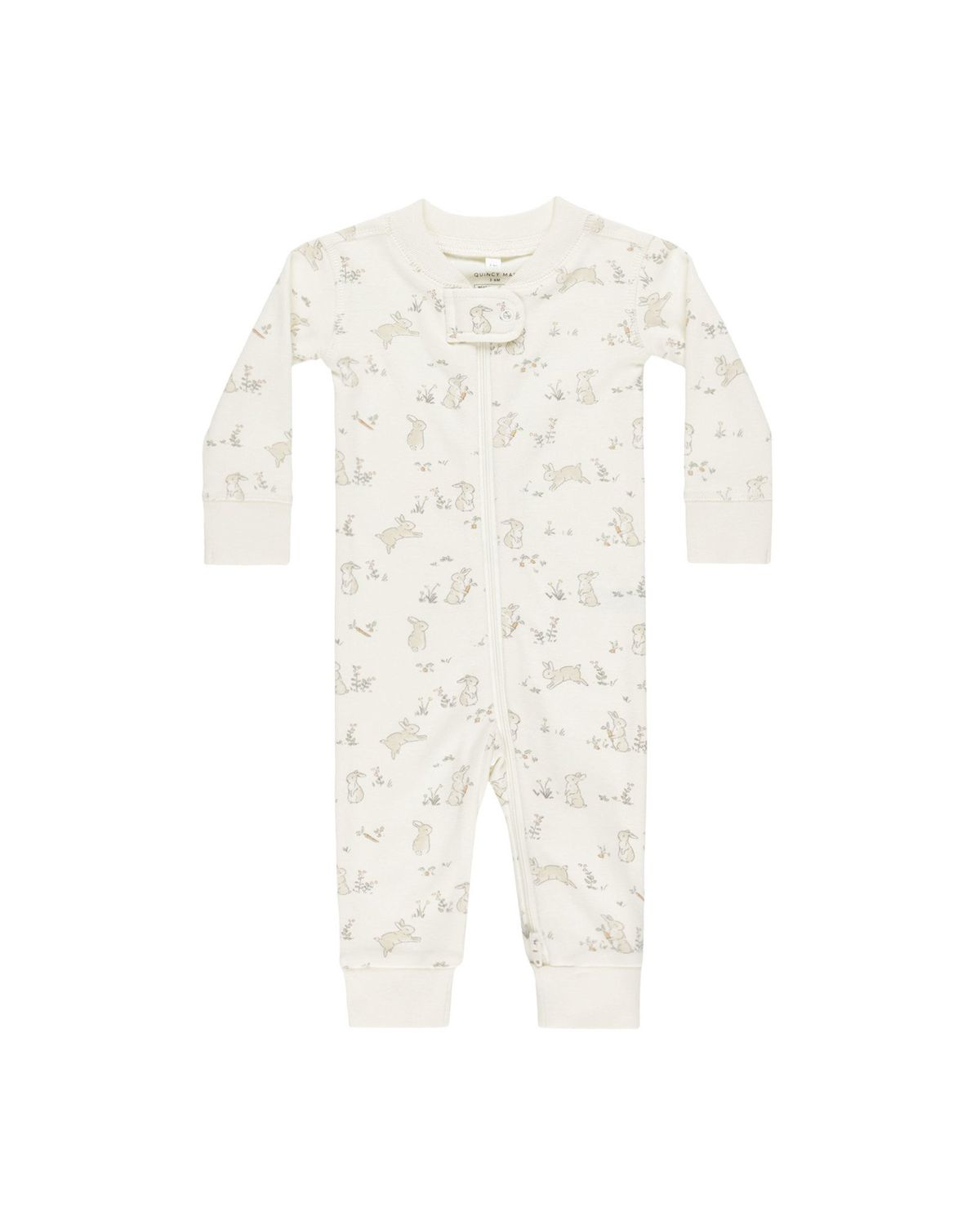 Zip Longsleeve Sleeper , Color: Bunnies, Size: 0-3M