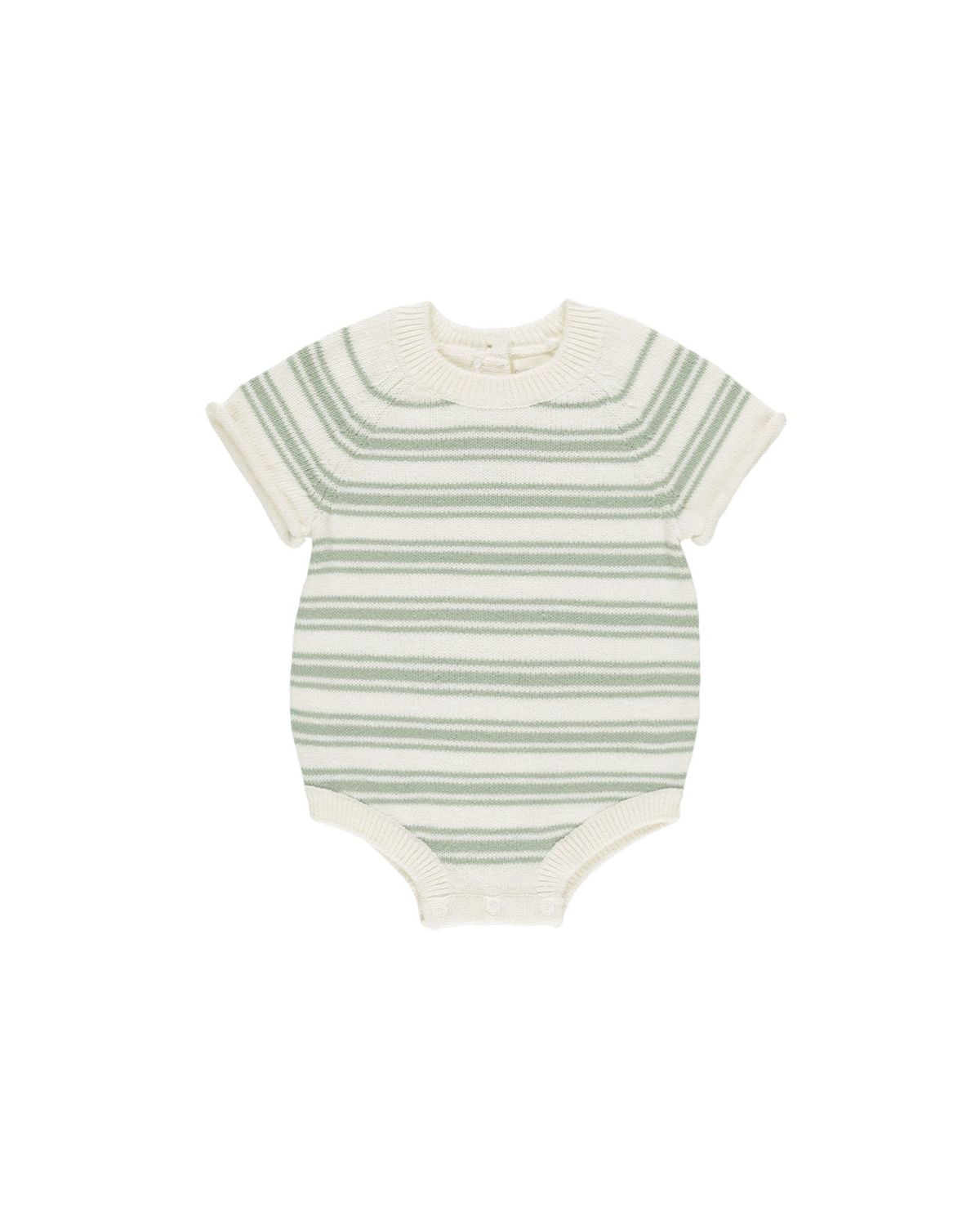 Rowan Romper , Color: Sage Knit Stripe, Size: 0-3M