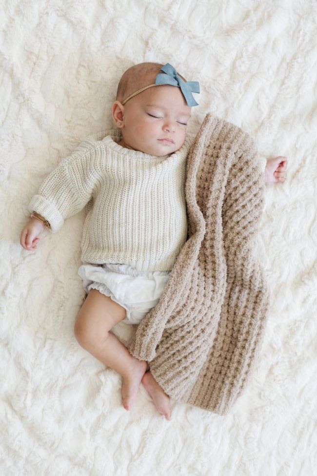 Waffle Knit Blanket Receiving , Color: Wheat, Size: 30x40
