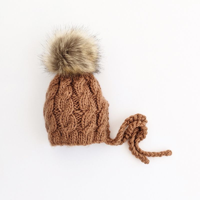 Aspen Pecan Cable Knit Bonnet