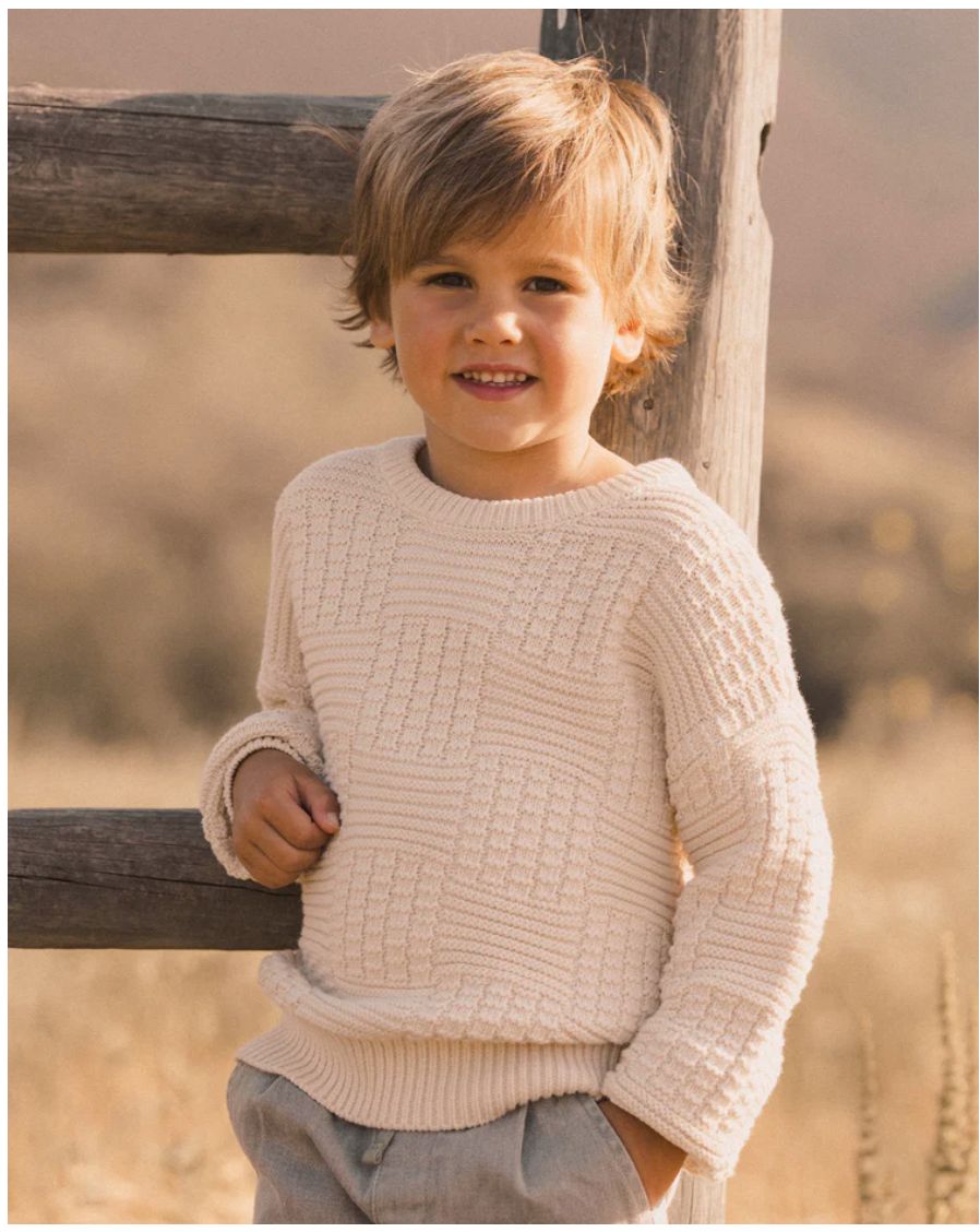 ASPEN SWEATER || NATURAL CHECK