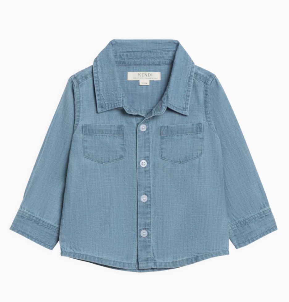 Hayes Chambray Long Sleeve Collared Shirt