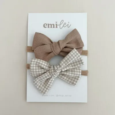 Nylon Stretchy Bow Headband Set 