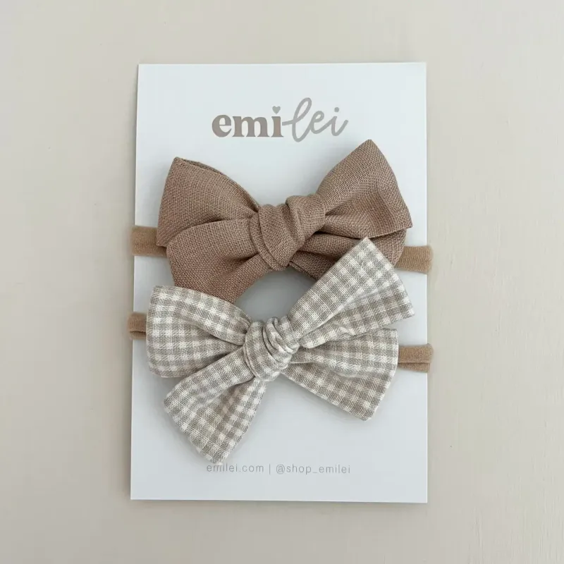 Nylon Stretchy Bow Headband Set 