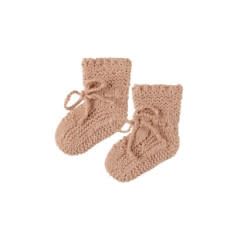 KNIT BOOTIES || HEATHERED ROSE