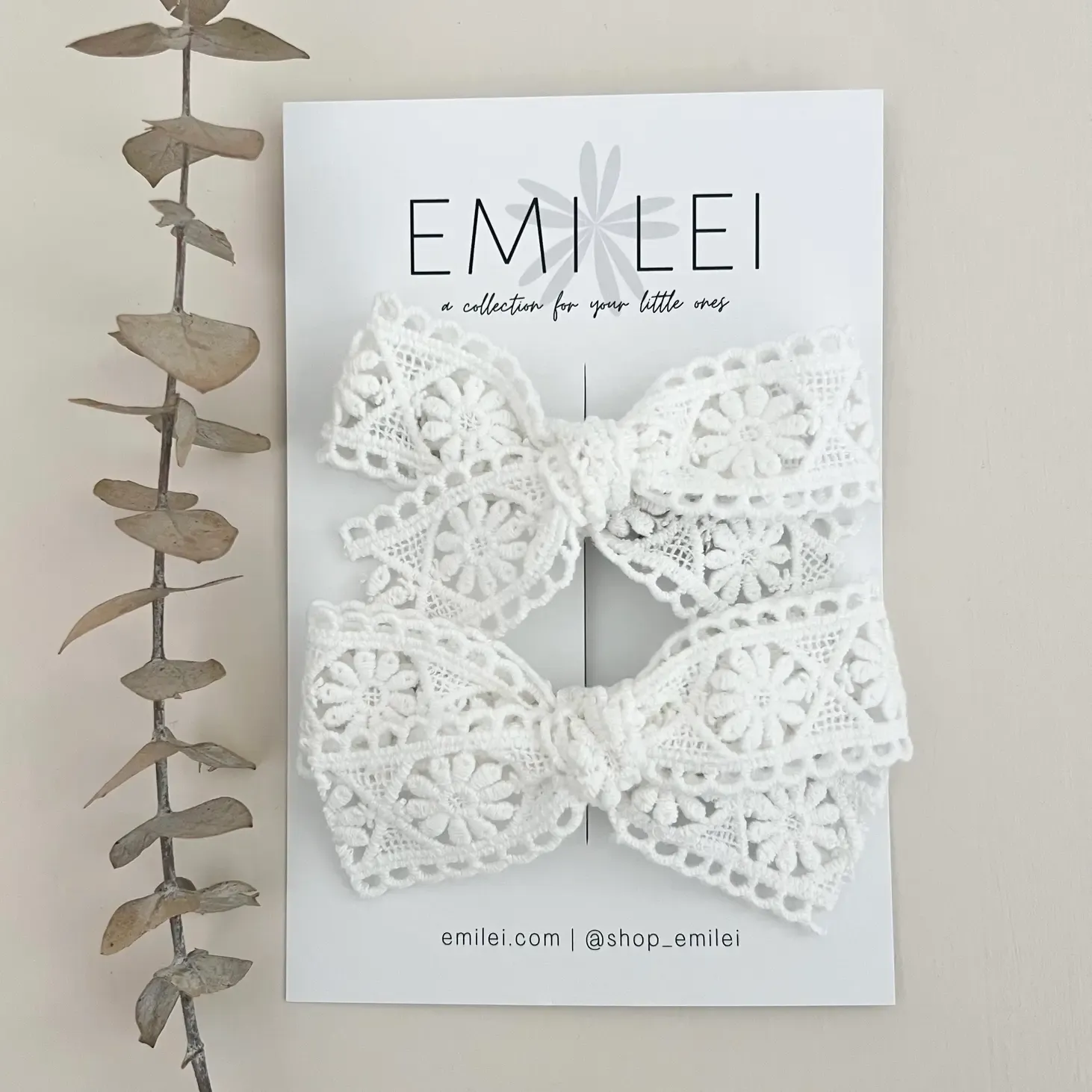 Pigtail Bow Clip Set , Color: White Lace, Size: O/S
