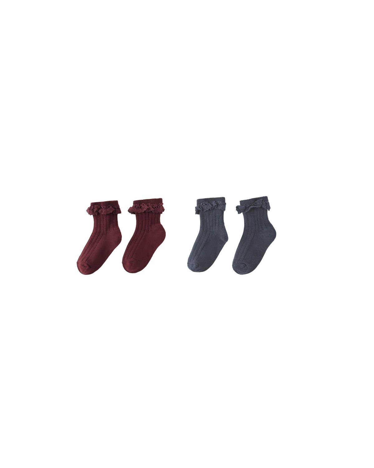 Lace Trim Socks 2 Pk