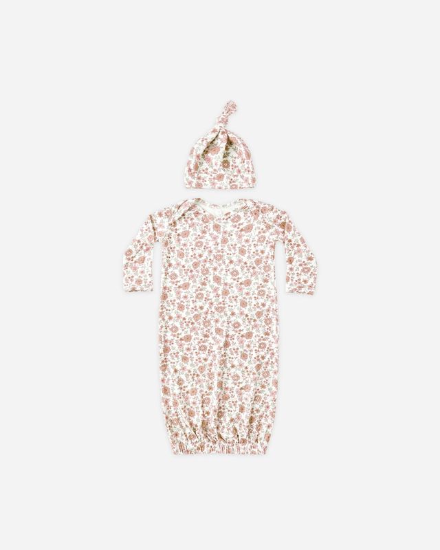 Bamboo Baby Gown + Hat Set Bloom O/S