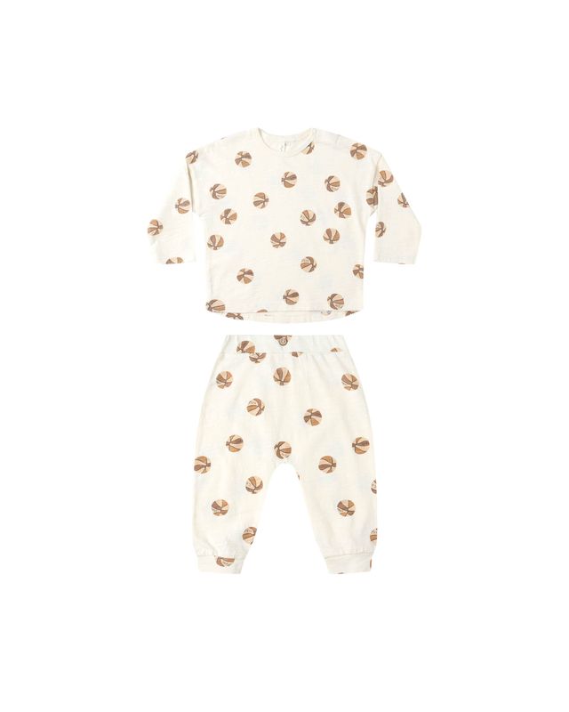Rylee + Cru- Long Sleeve Tee and Pant Set - Basketball