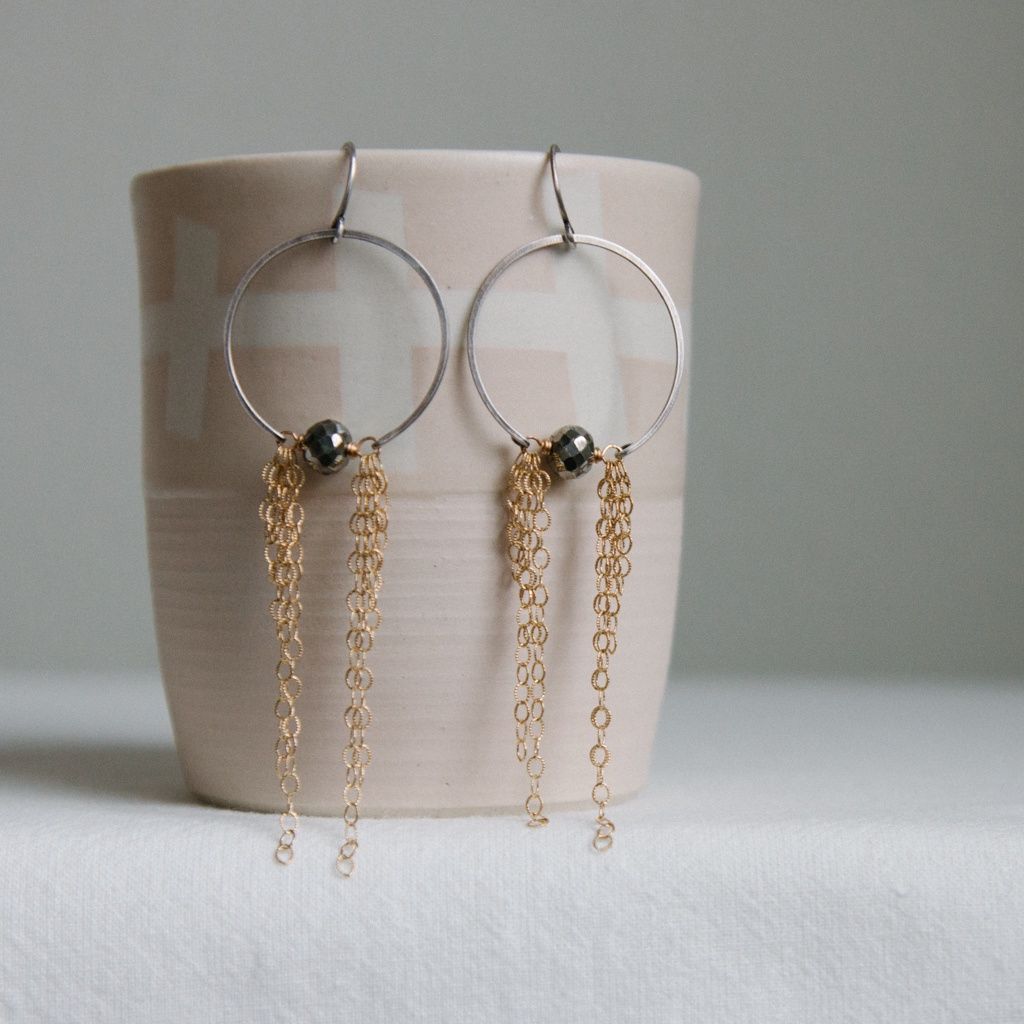 chain hoop earrings