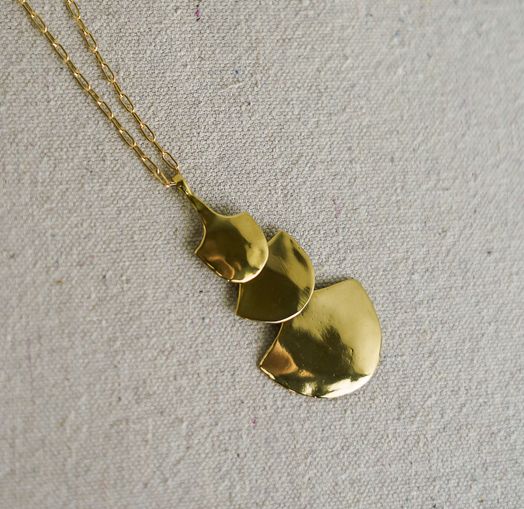 brass waterfall necklace