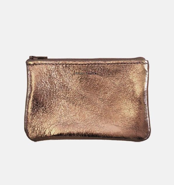 small leather pouch | copper foil