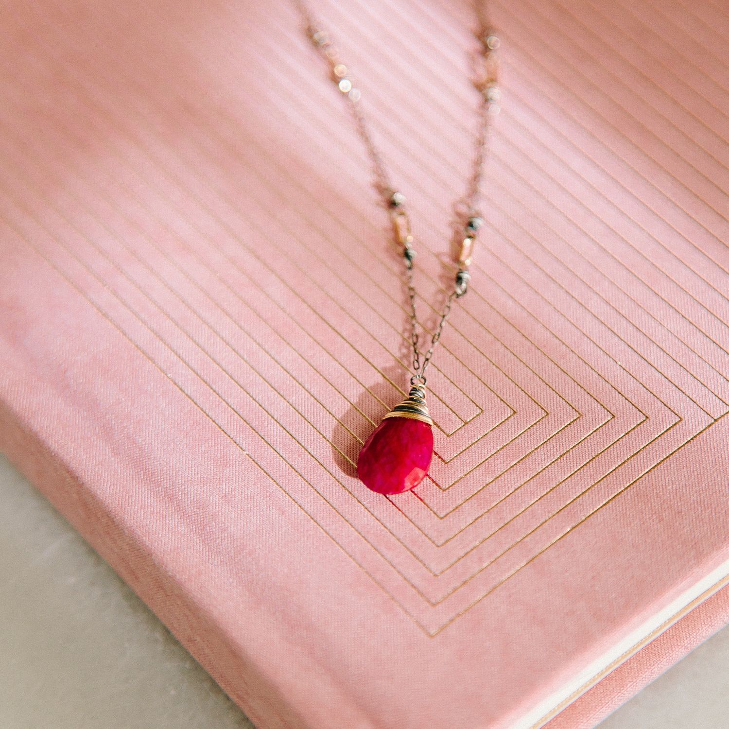 ruby mariposa necklace