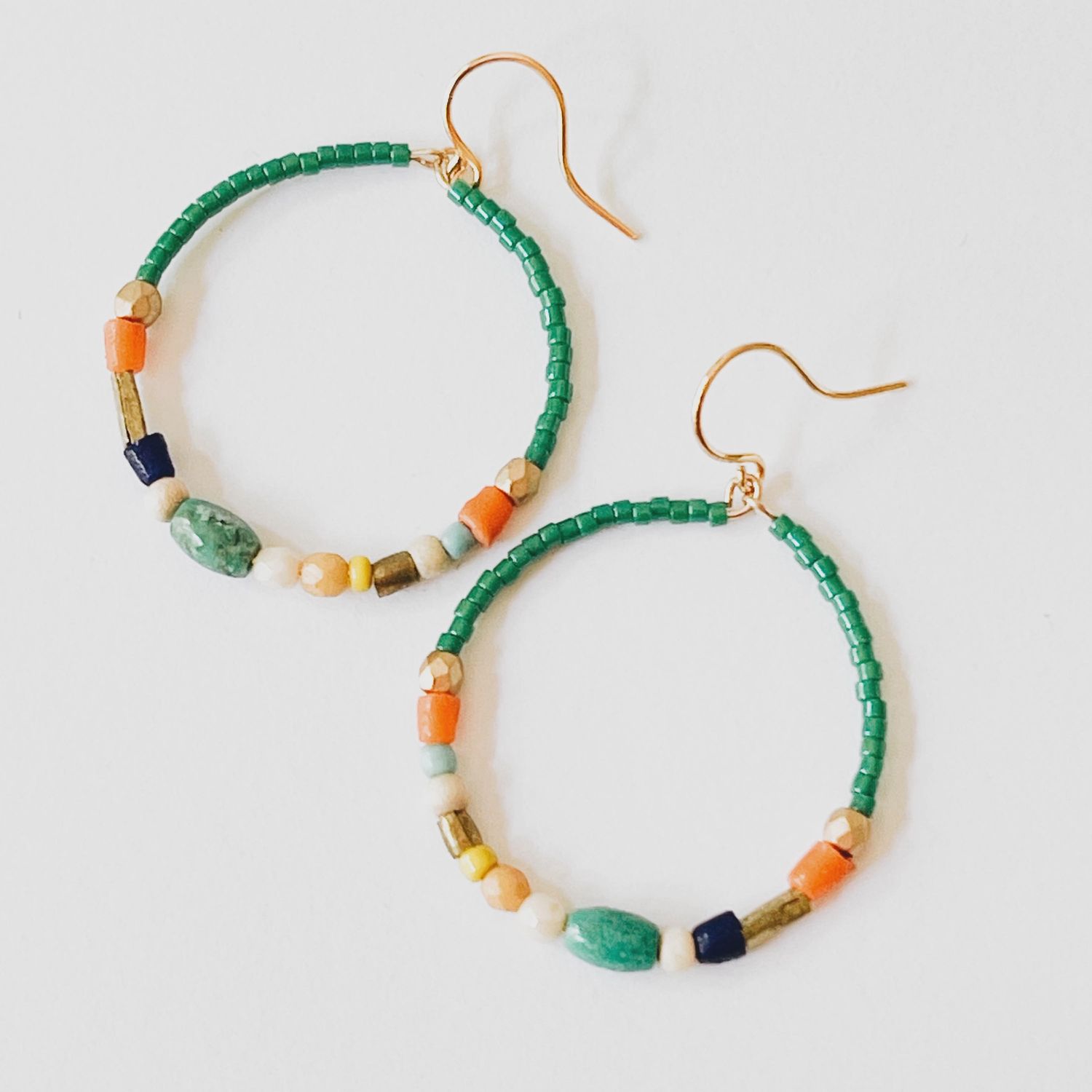 Turquoise Dangle Hoops
