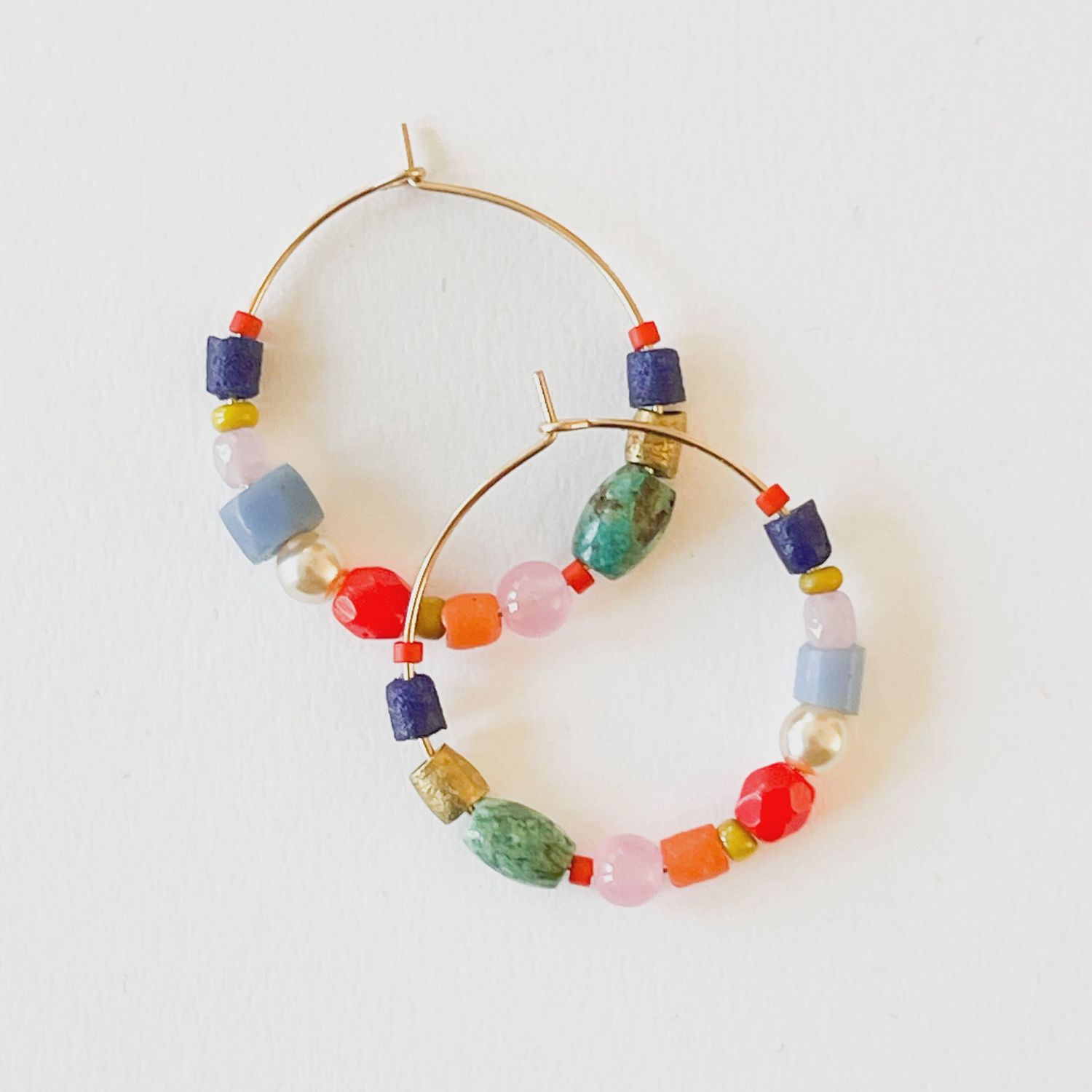 Colorful Bead Hoops